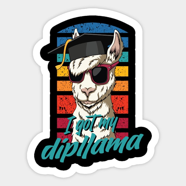 Dipllama Llama Highschool and College Graduation Sticker by CaptainHobbyist